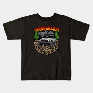 Wanderlust Jeep Holiday - White Kids T-Shirt